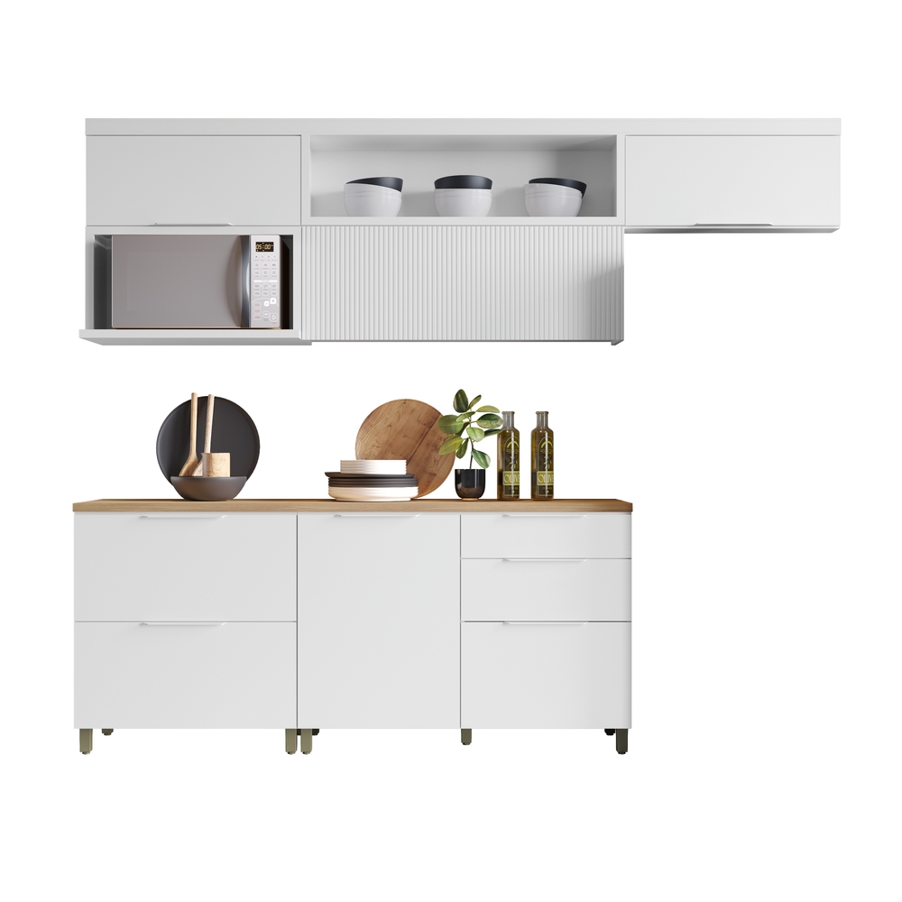 Cozinha 5 Peças 100% MDF Marquesa Branco