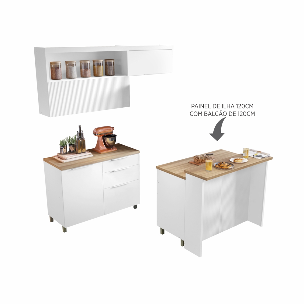 Cozinha 5 Peças 100% MDF Marquesa Gourmet Branco