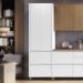 Paneleiro 2 Portas 2 Gavetas 70cm 100% MDF Rainha Branco