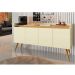 Aparador Buffet Retro Off White Com 4 Portas Com Pés 1,60x0,81 para Sala De Estar Jantar Luxo Gd