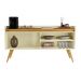 Aparador Buffet Retro Off White Com 4 Portas Com Pés 1,60x0,81 para Sala De Estar Jantar Luxo Gd