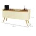 Aparador Buffet Retro Off White Com 4 Portas Com Pés 1,60x0,81 para Sala De Estar Jantar Luxo Gd