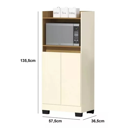 Armário Multiuso Organizador Moderno Para Cozinha Balcão Para Forno E Microondas Jt