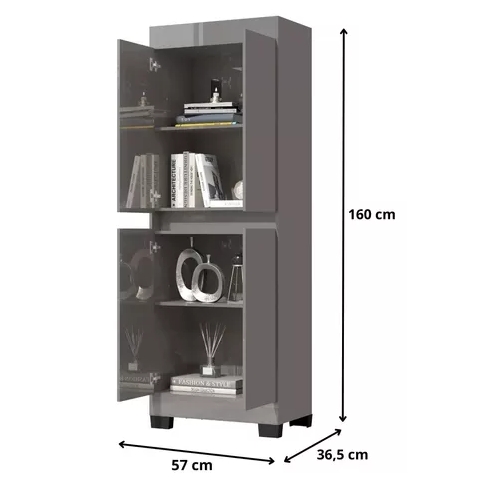 Armário Multiuso Organizador para Quarto Closset Sapateira 4 Portas Top Moderno Luxo Gl