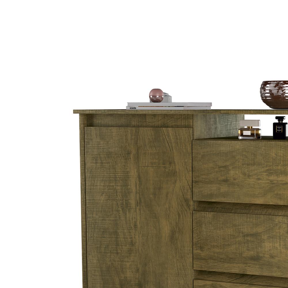 Cômoda com 3 Gavetas e 1 Porta Sky - Amêndoa Wood- Móveis Primus