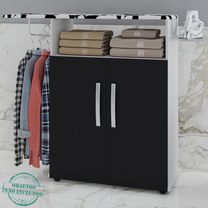 Tábua de Passar Ditália 2 Portas MP-80 Branco/Preto Cozy