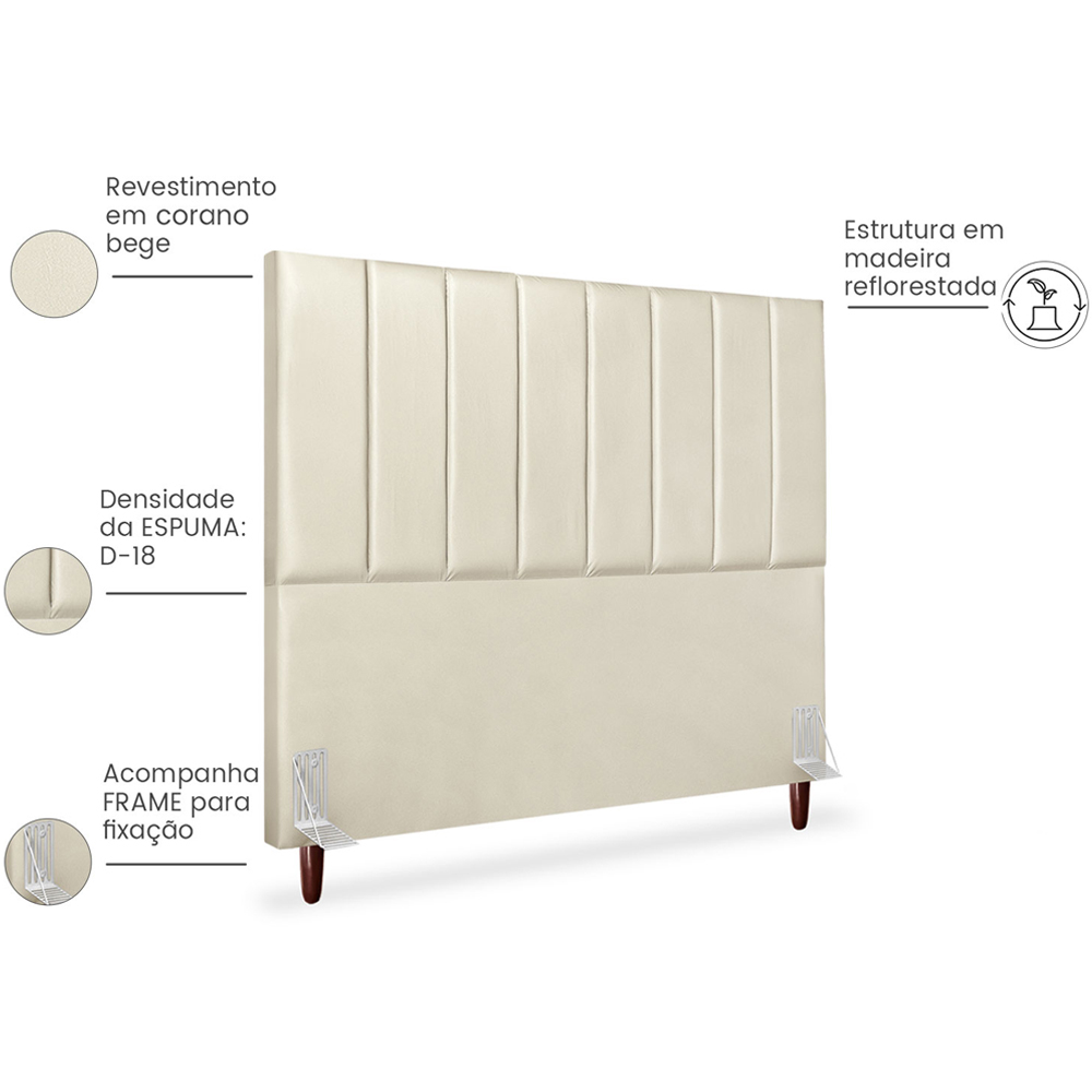 Cabeceira Casal 140cm Arlla Corano Bege RM