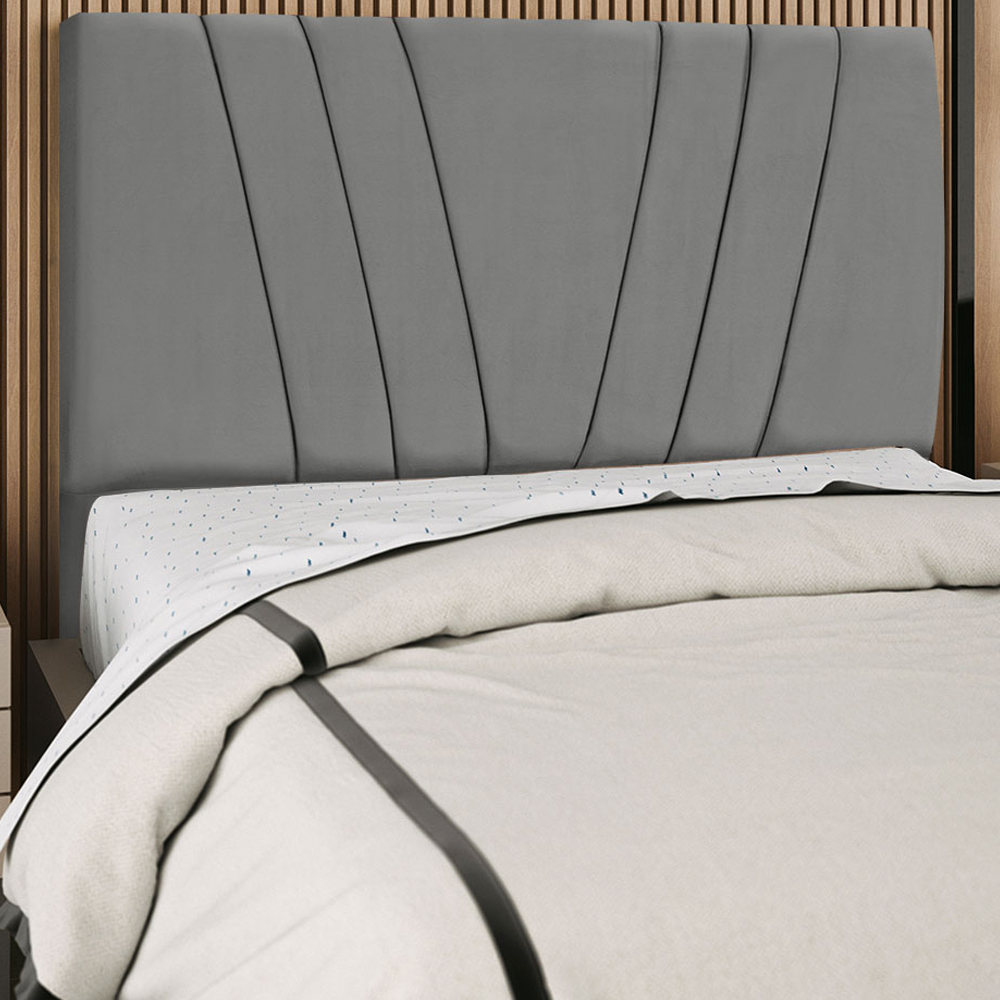 Cabeceira Casal 140cm Bell Suede Cinza RM