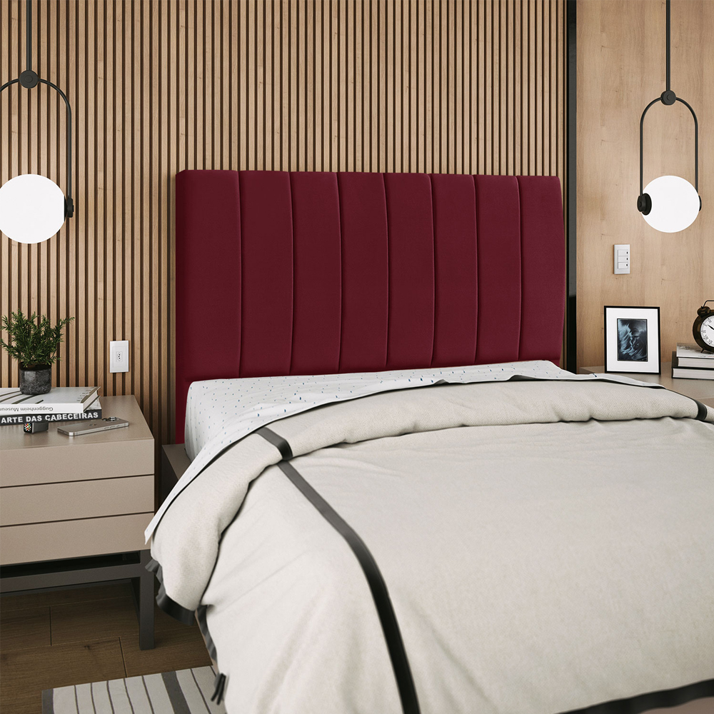 Cabeceira Queen 160cm Allia Suede Vinho RM