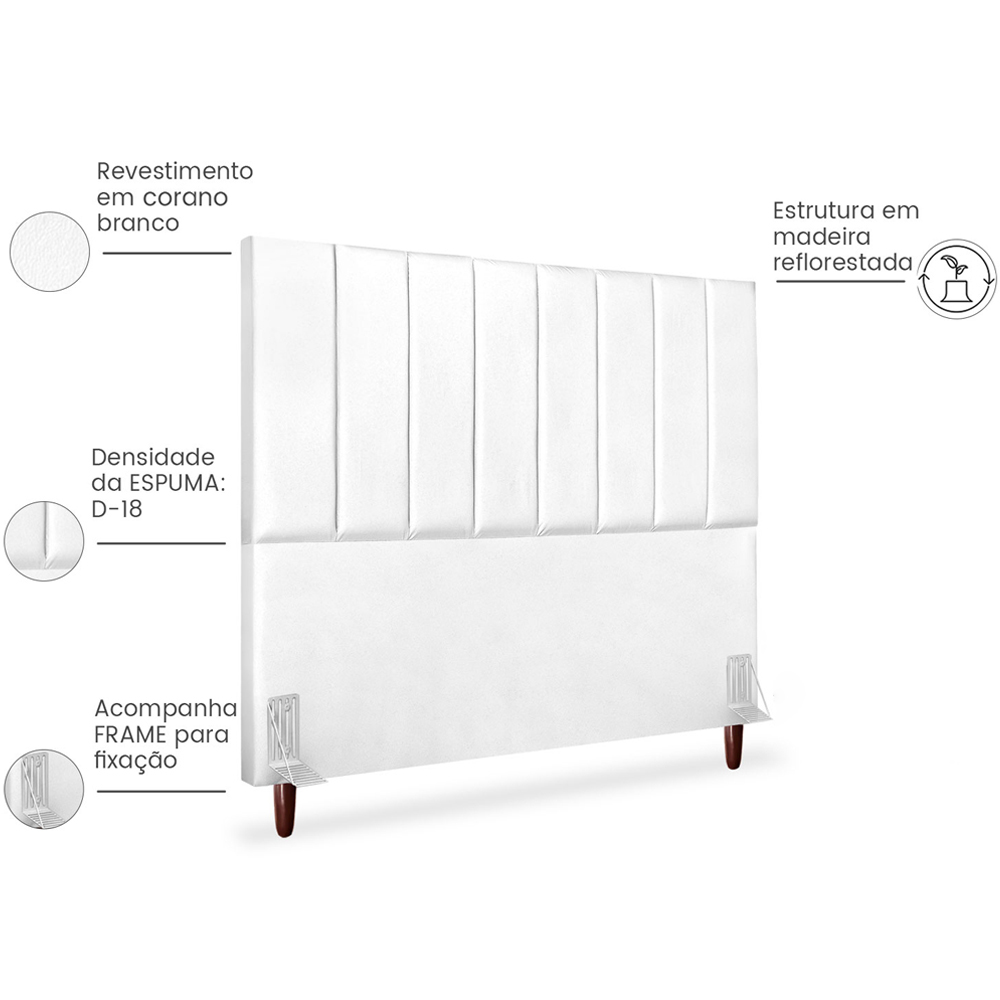 Cabeceira Queen 160cm Arlla Corano Branco RM