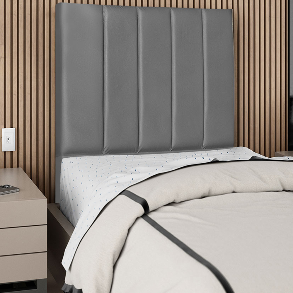 Cabeceira Solteiro 90cm Allia Corano Cinza RM