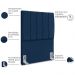 Cabeceira Solteiro 90cm Allia Suede Azul Marinho RM