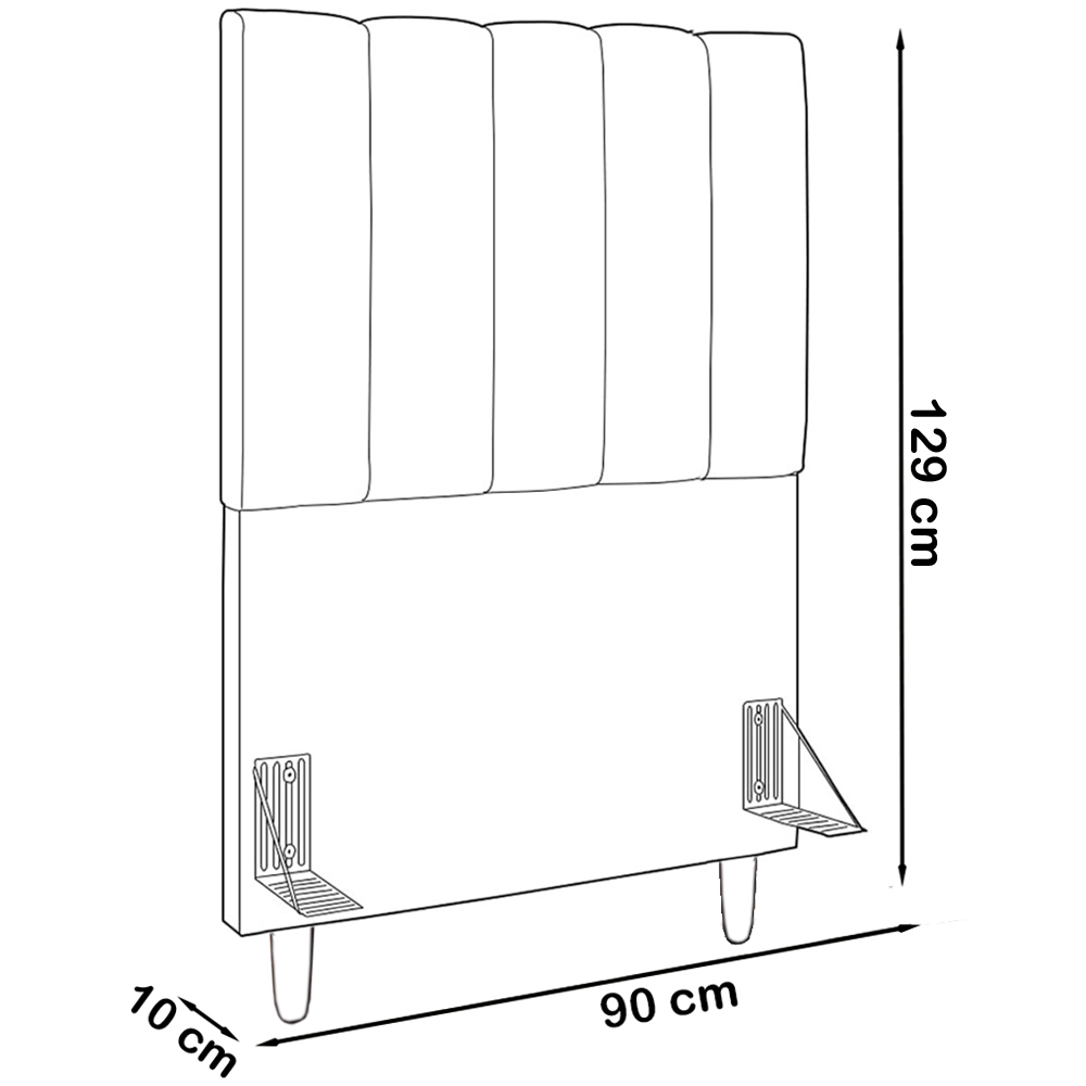 Cabeceira Solteiro 90cm Arlla Corano Marrom RM
