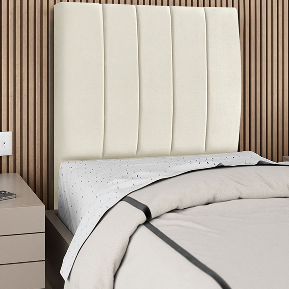 Cabeceira Solteiro 90cm Arlla Suede Bege RM