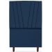 Cabeceira Solteiro 90cm Bell Suede Azul RM