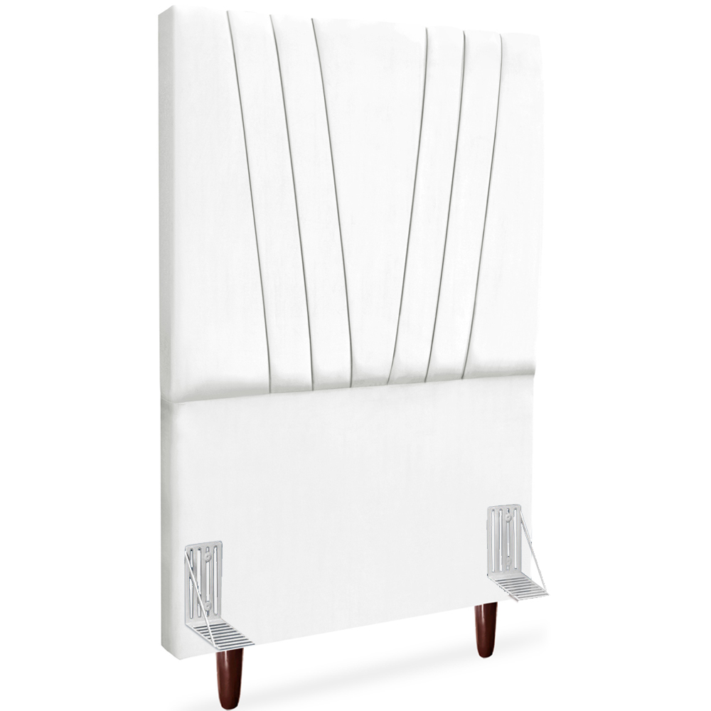 Cabeceira Solteiro 90cm Bell Suede Branco RM