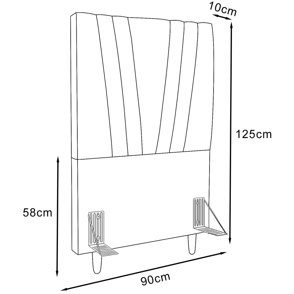 Cabeceira Solteiro 90cm Bell Suede Marrom RM