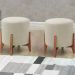 Kit 2 Puf Puff Para Sala Lhor Linho Bege RM