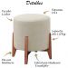 Kit 2 Puf Puff Para Sala Lhor Linho Bege RM