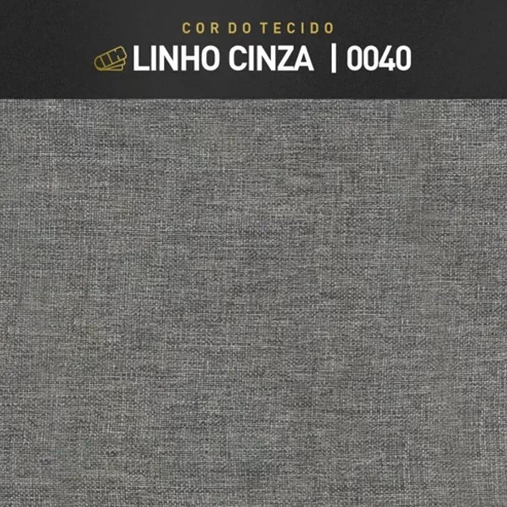 Kit 2 Puf Puff Para Sala Lhor Linho Cinza RM