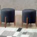 Kit 2 Puf Puff Para Sala Lhor Veludo Azul RM