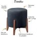 Kit 2 Puf Puff Para Sala Lhor Veludo Azul RM