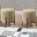 Kit 2 Puf Puff Para Sala Lhor Veludo Bege RM