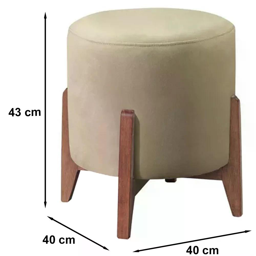 Kit 2 Puf Puff Para Sala Lhor Veludo Bege RM