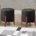 Kit 2 Puf Puff Para Sala Lhor Veludo Preto RM