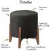 Kit 2 Puf Puff Para Sala Lhor Veludo Preto RM