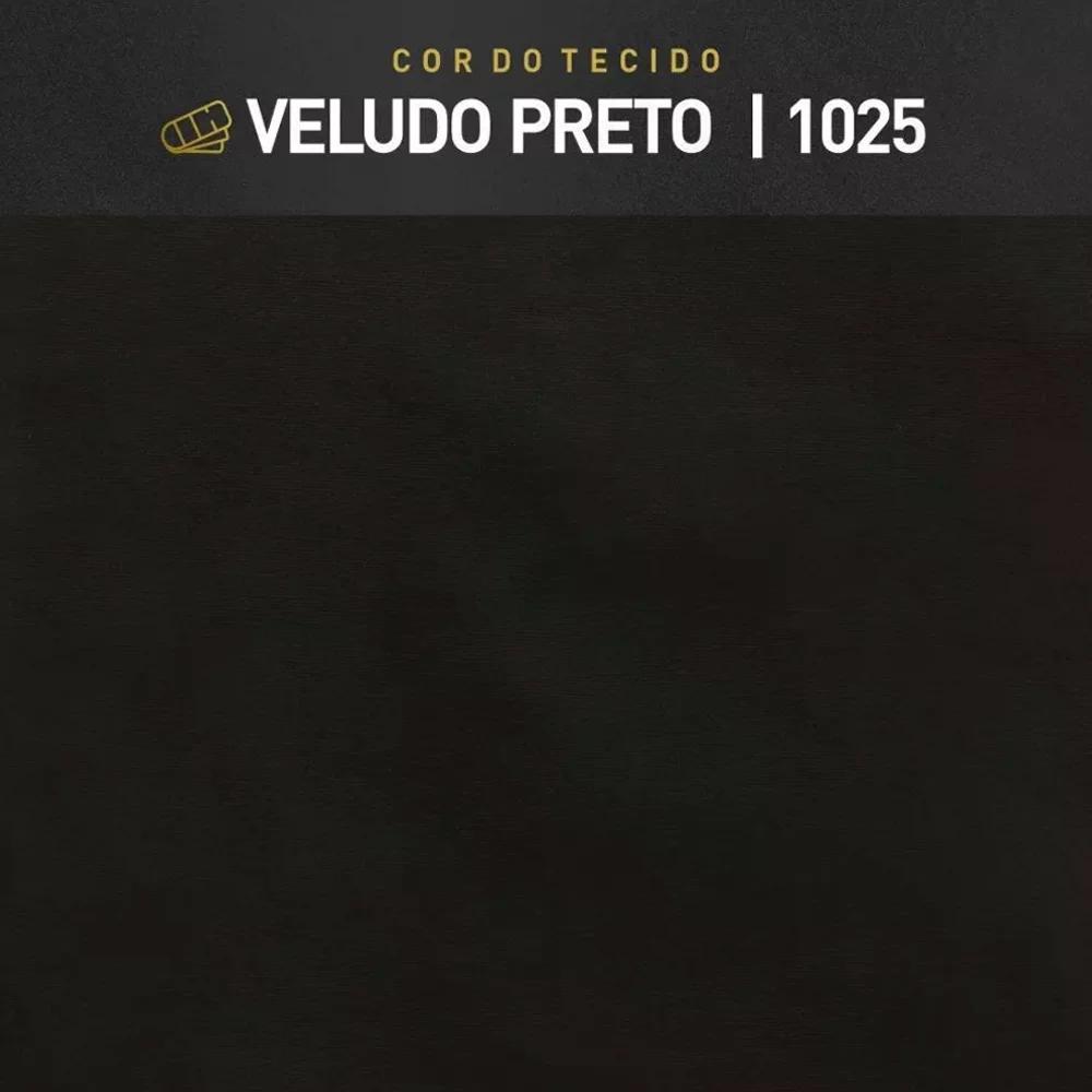 Kit 2 Puf Puff Para Sala Lhor Veludo Preto RM