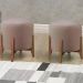 Kit 2 Puf Puff Para Sala Lhor Veludo Rose RM