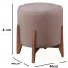 Kit 2 Puf Puff Para Sala Lhor Veludo Rose RM