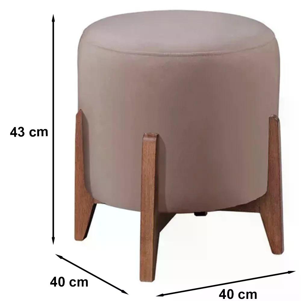 Kit 2 Puf Puff Para Sala Lhor Veludo Rose RM