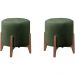 Kit 2 Puf Puff Para Sala Lhor Veludo Verde RM