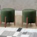 Kit 2 Puf Puff Para Sala Lhor Veludo Verde RM