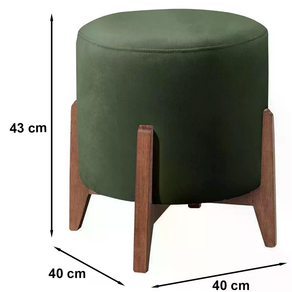Kit 2 Puf Puff Para Sala Lhor Veludo Verde RM