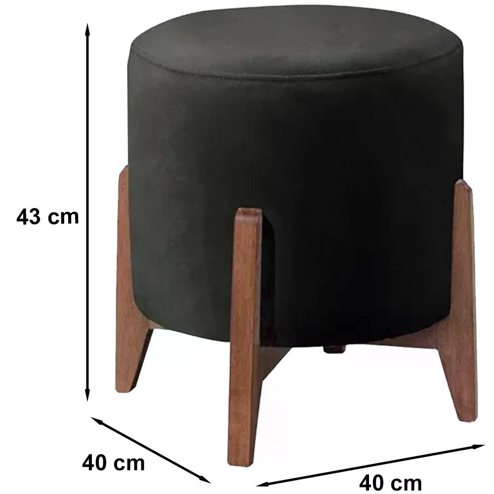 Puf Puff Para Sala Lhor Corano Preto RM