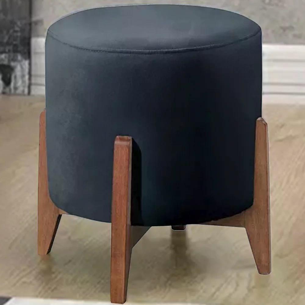 Puf Puff Para Sala Lhor Veludo Azul RM