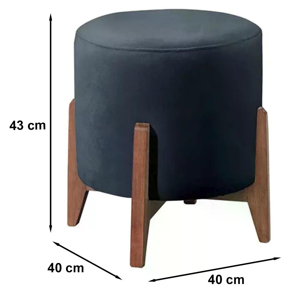 Puf Puff Para Sala Lhor Veludo Azul RM