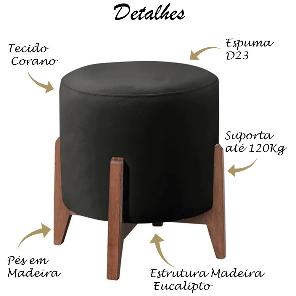 Puff Puf Sala Lhor Corano Preto RM