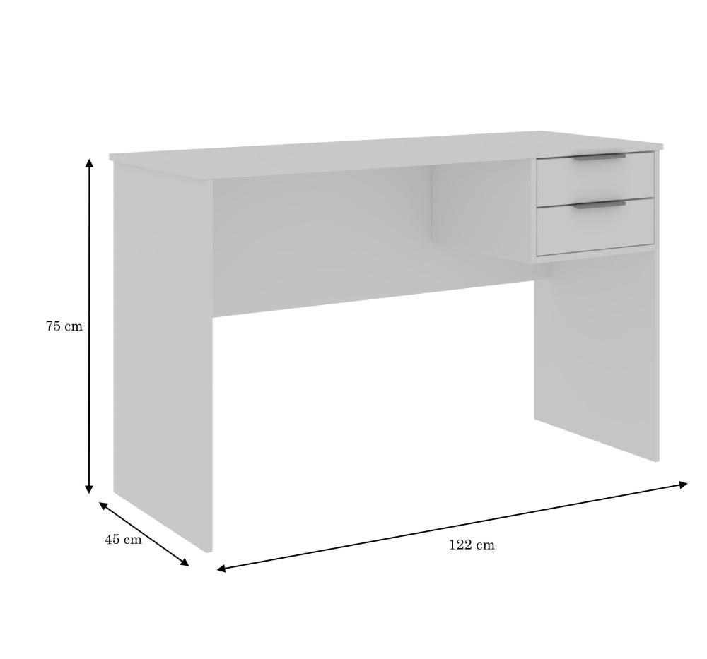 Mesa de Computador Turim 2 Gavetas Branca