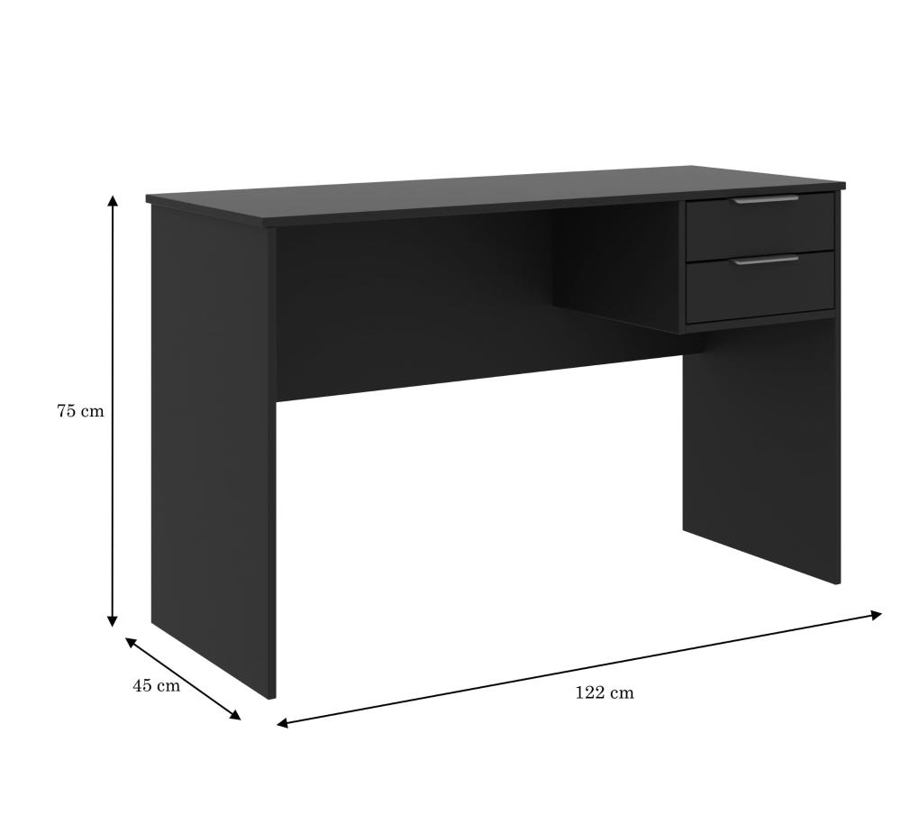 Mesa de Computador Turim 2 Gavetas Preto