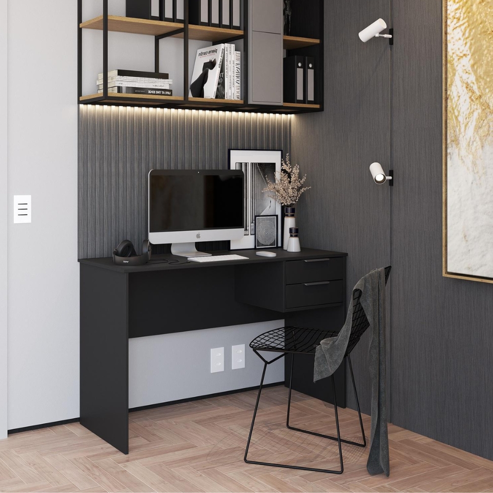 Mesa de Computador Turim 2 Gavetas Preto