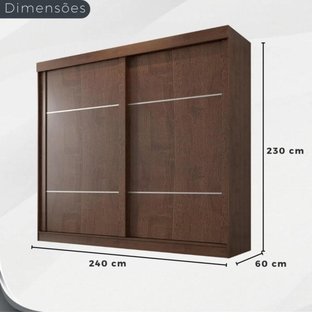 Guarda Roupa 2 Portas Correr 6 Gavetas Trancoso Valverde Canion