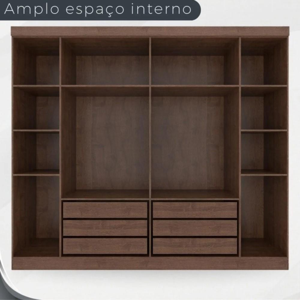 Guarda Roupa 2 Portas Correr 6 Gavetas Trancoso Valverde Canion