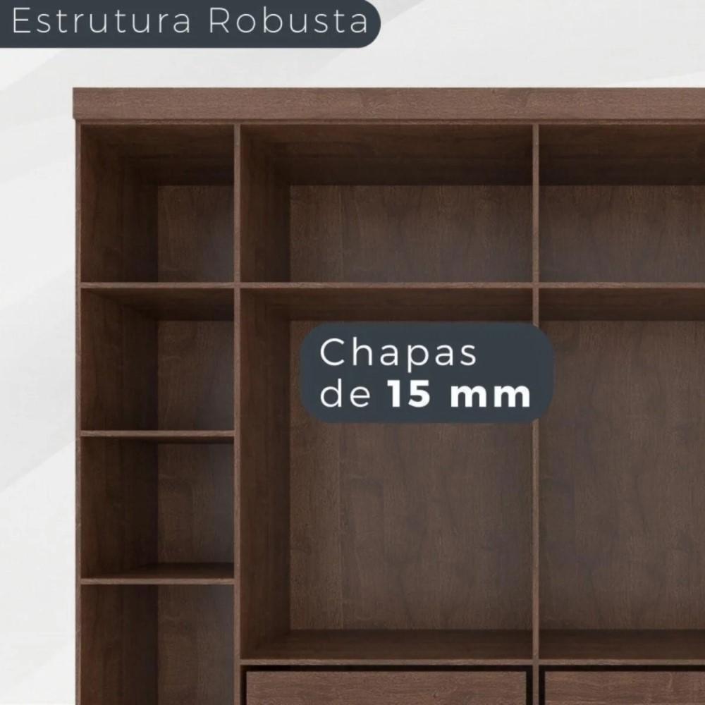 Guarda Roupa 2 Portas Correr 6 Gavetas Trancoso Valverde Canion