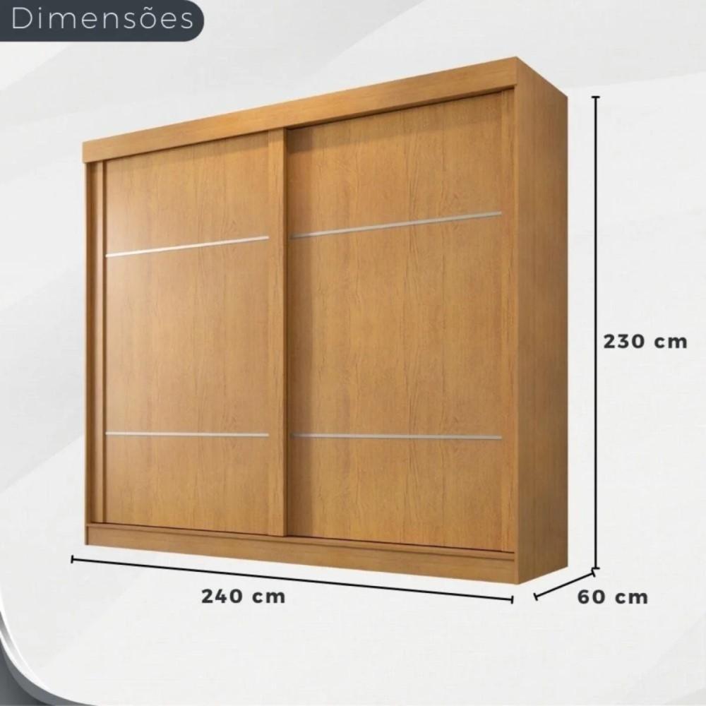 Guarda Roupa 2 Portas Correr 6 Gavetas Trancoso Valverde Cinamono
