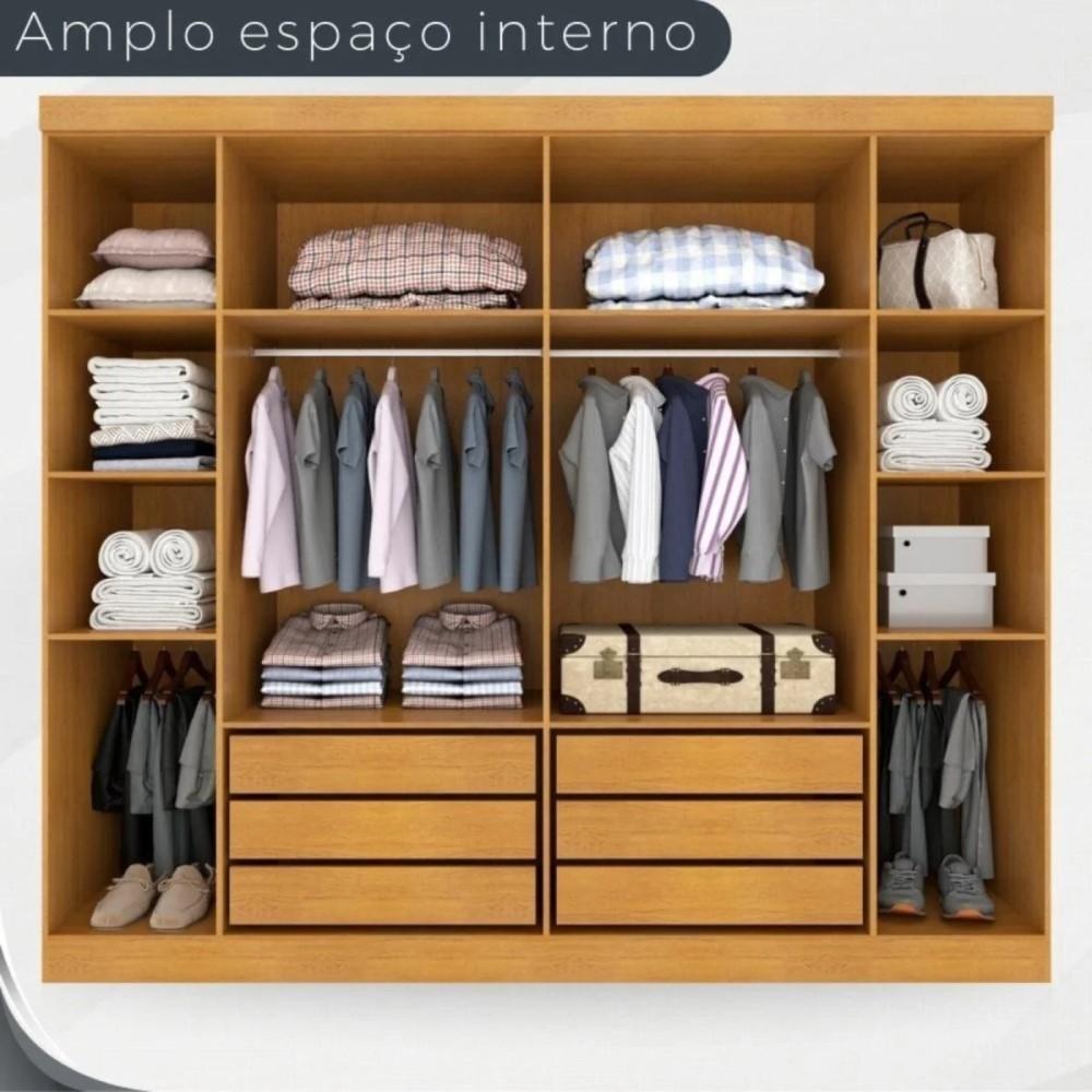 Guarda Roupa 2 Portas Correr 6 Gavetas Trancoso Valverde Cinamono
