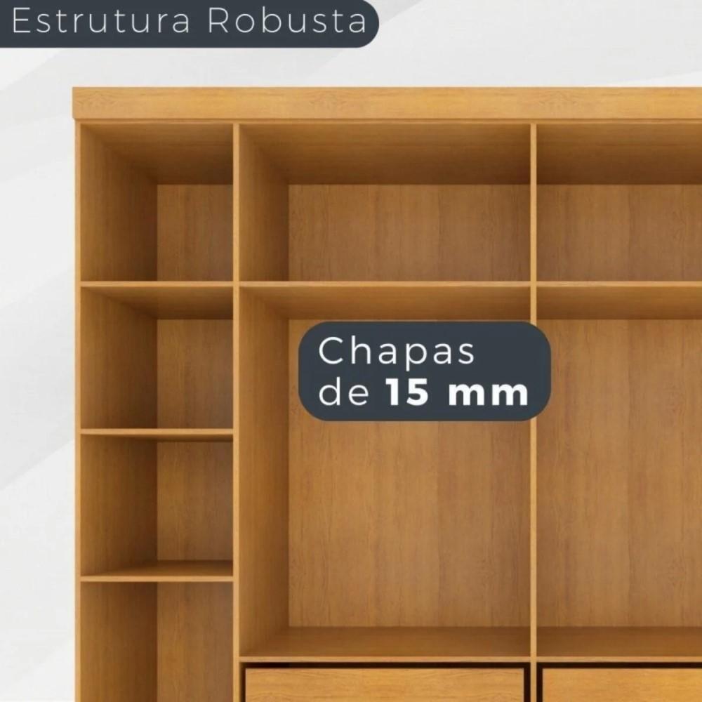 Guarda Roupa 2 Portas Correr 6 Gavetas Trancoso Valverde Cinamono